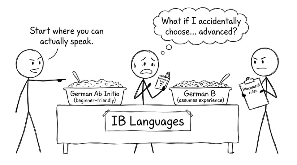IB Languages buffet choice comic