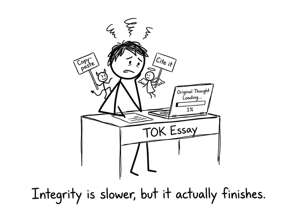 A student chooses citing over copy-paste