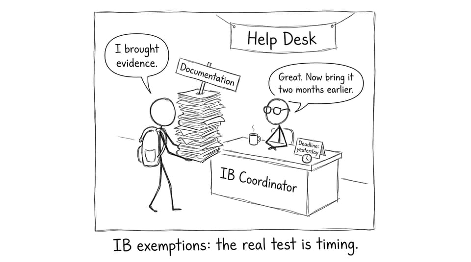 IB exemptions timing joke