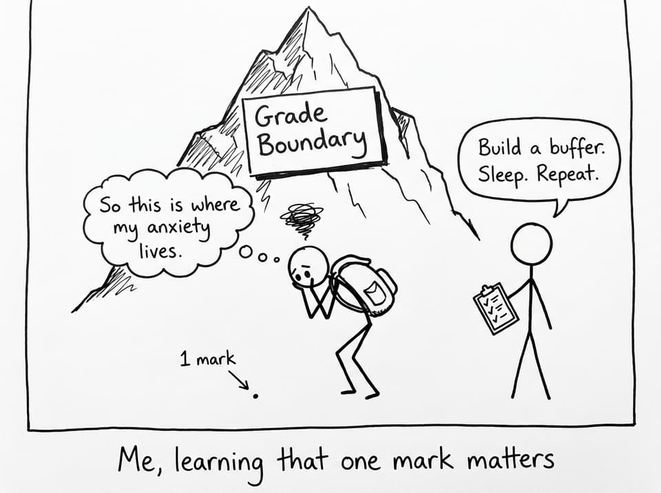 Me, learning that one mark matters