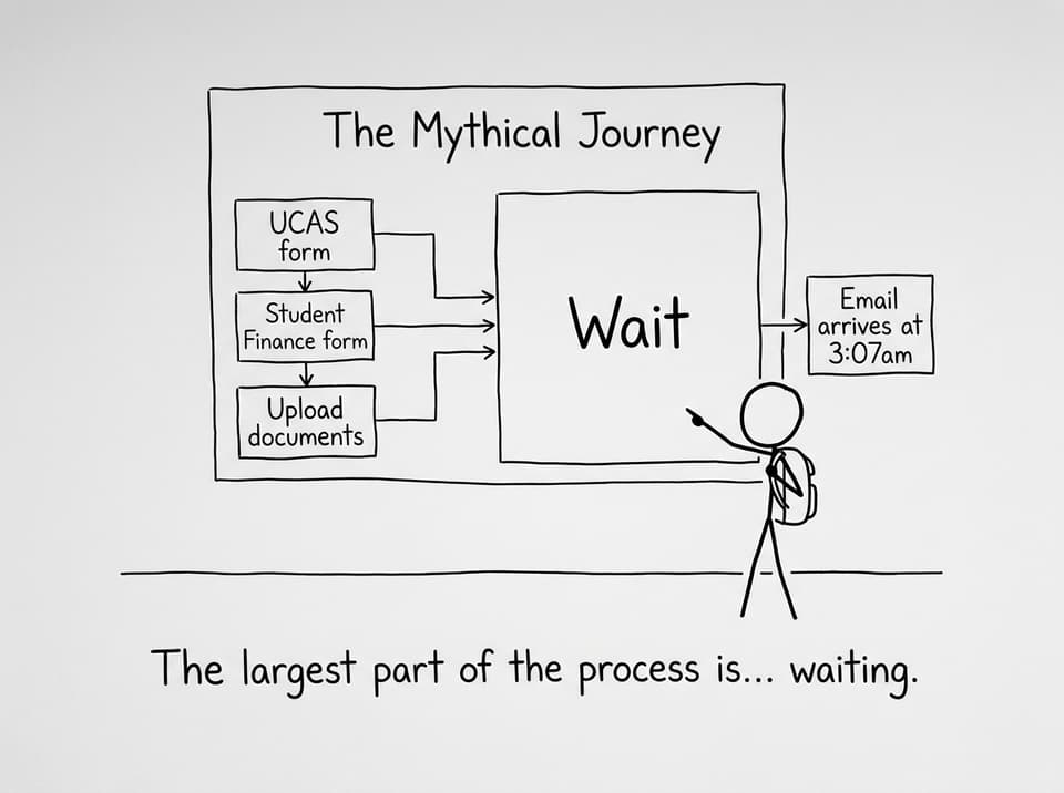 Flowchart where the biggest box is “Wait”