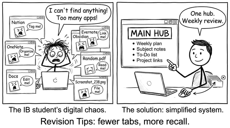 A student chooses one main hub for notes instead of 12 apps