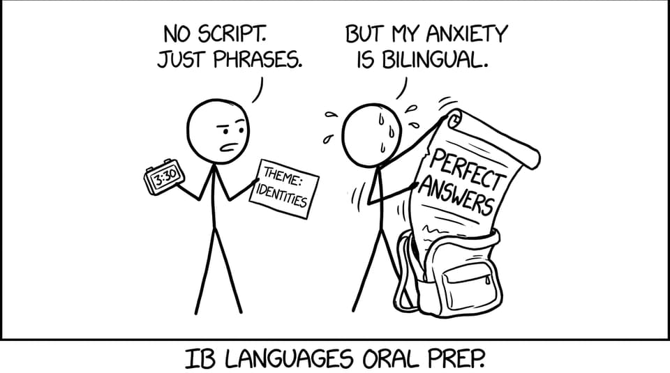 IB Languages oral prep panic comic