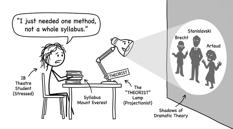 A student debates with a theorist lamp