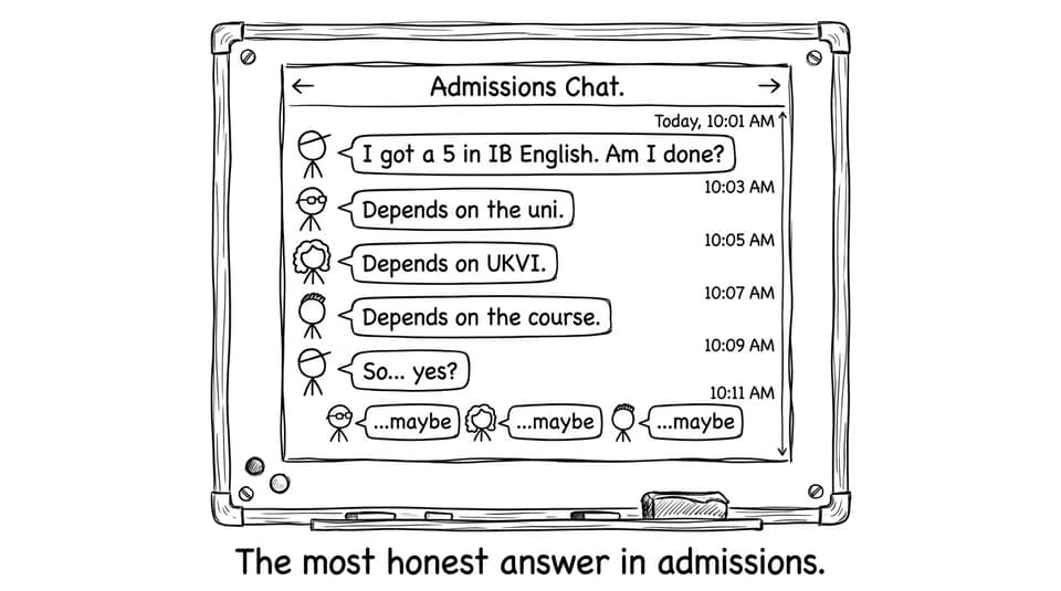 Group chat: IB English grade and the answer “maybe”