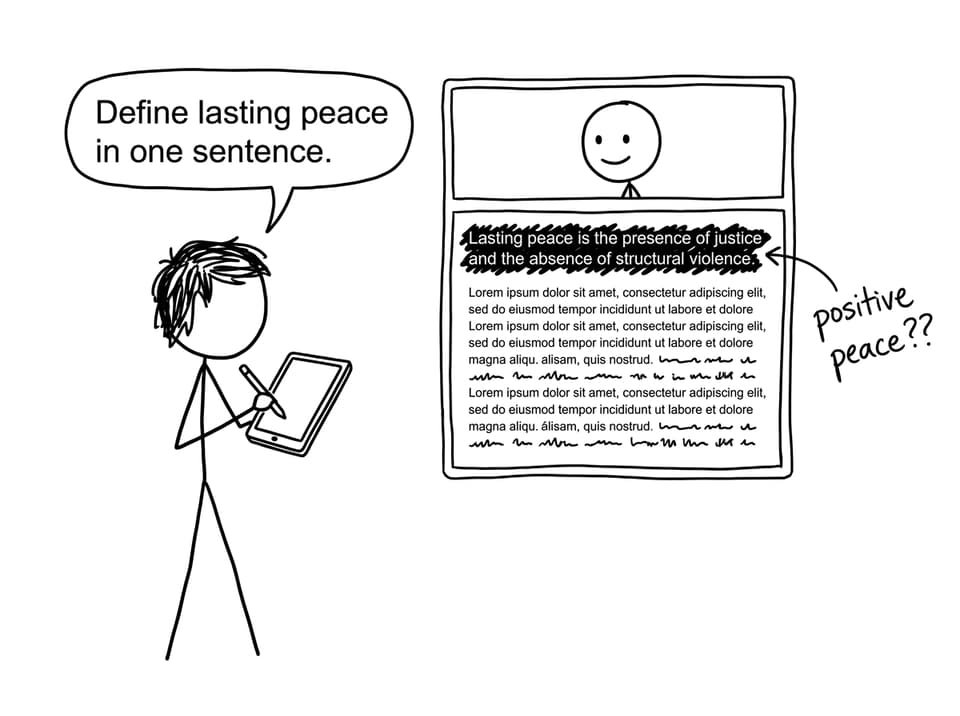 AI chatbot gives overly long definition joke (XKCD comic style)