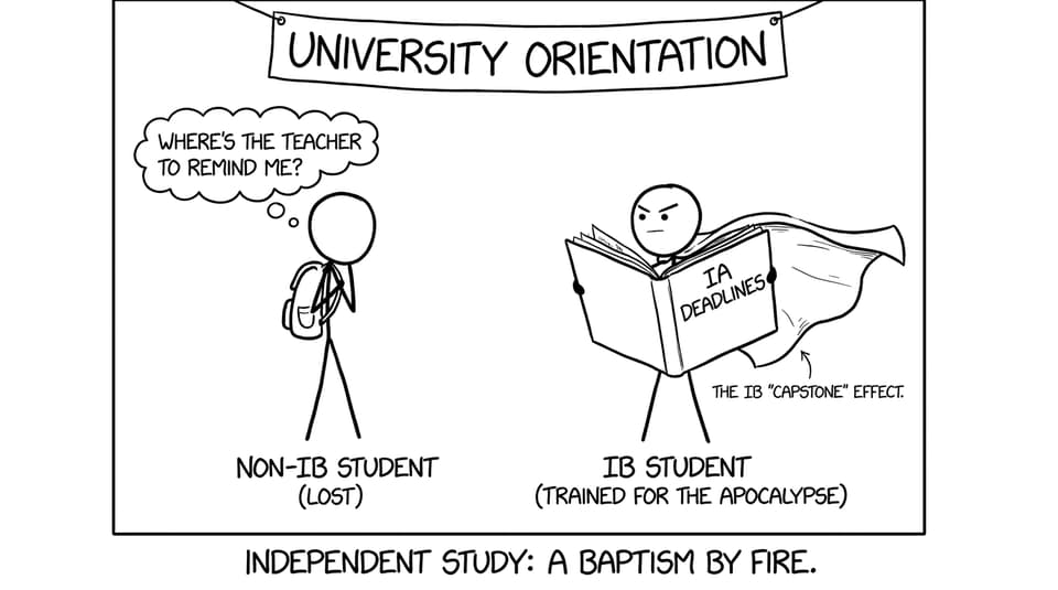 University orientation: one student wants reminders, IB student has a planner-cape