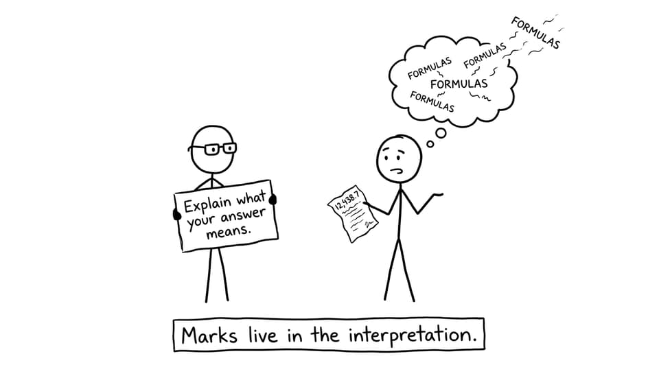 Examiner asks for meaning, not just numbers