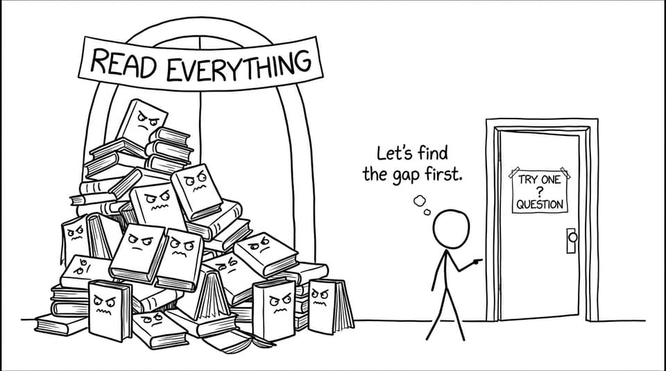 A student chooses one diagnostic question instead of attempting to reread everything