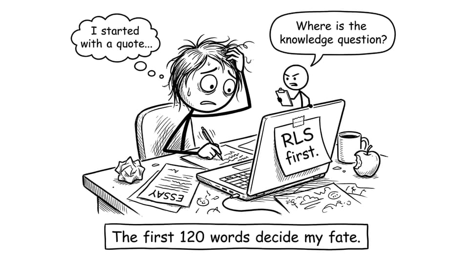 Student vs examiner: the missing knowledge question