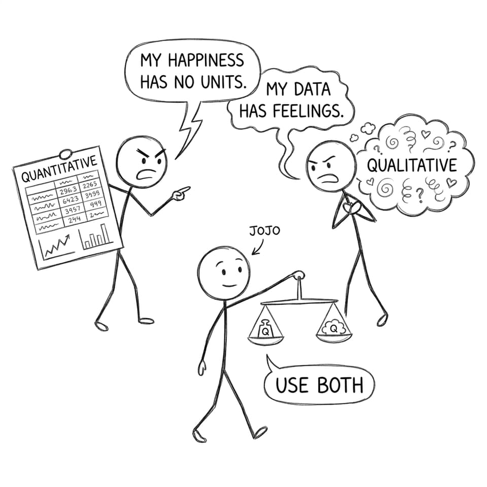 Comic about quantitative vs qualitative indicators