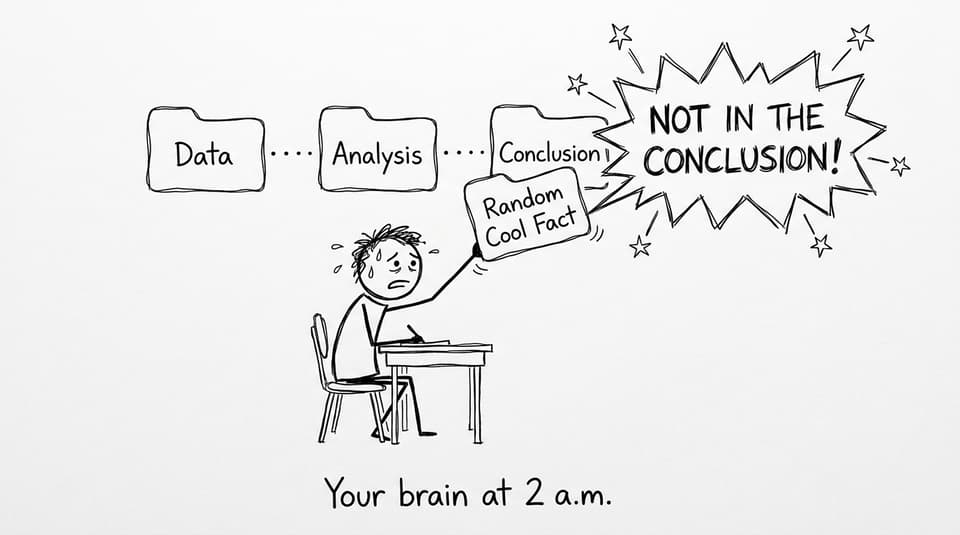 Comic about NOT IN THE CONCLUSION alarm