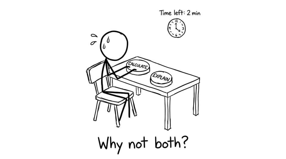 Student choosing between calculate and explain