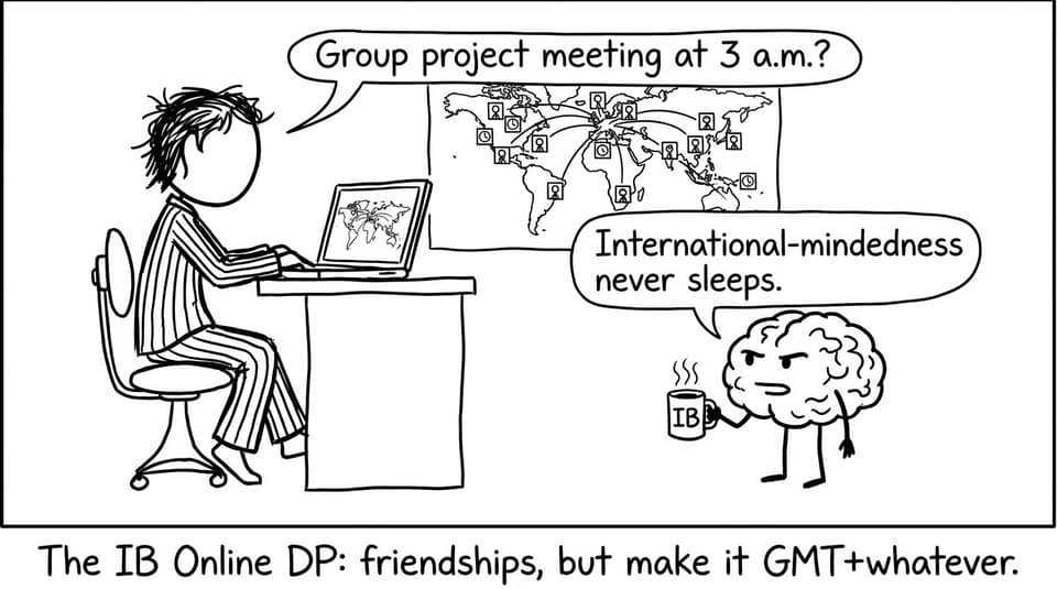 IB online DP time zones comic