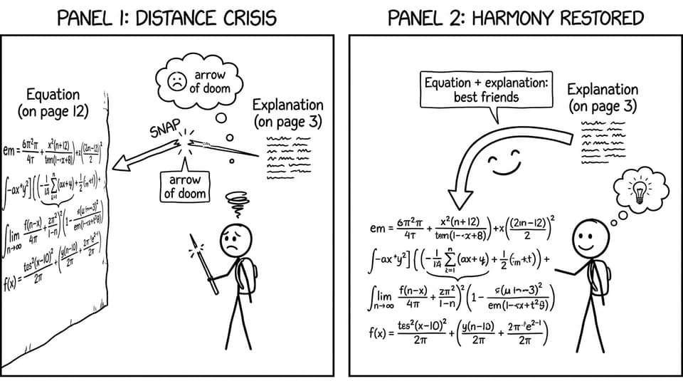 Equation placement joke