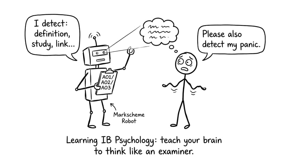 A Markscheme Robot scans a student's paragraph
