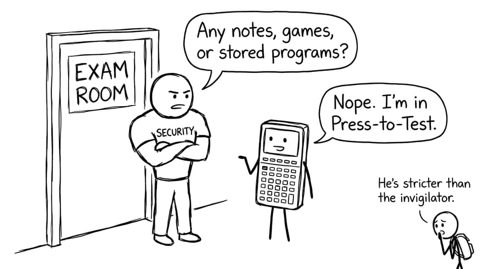 Calculator bouncer at the exam room door