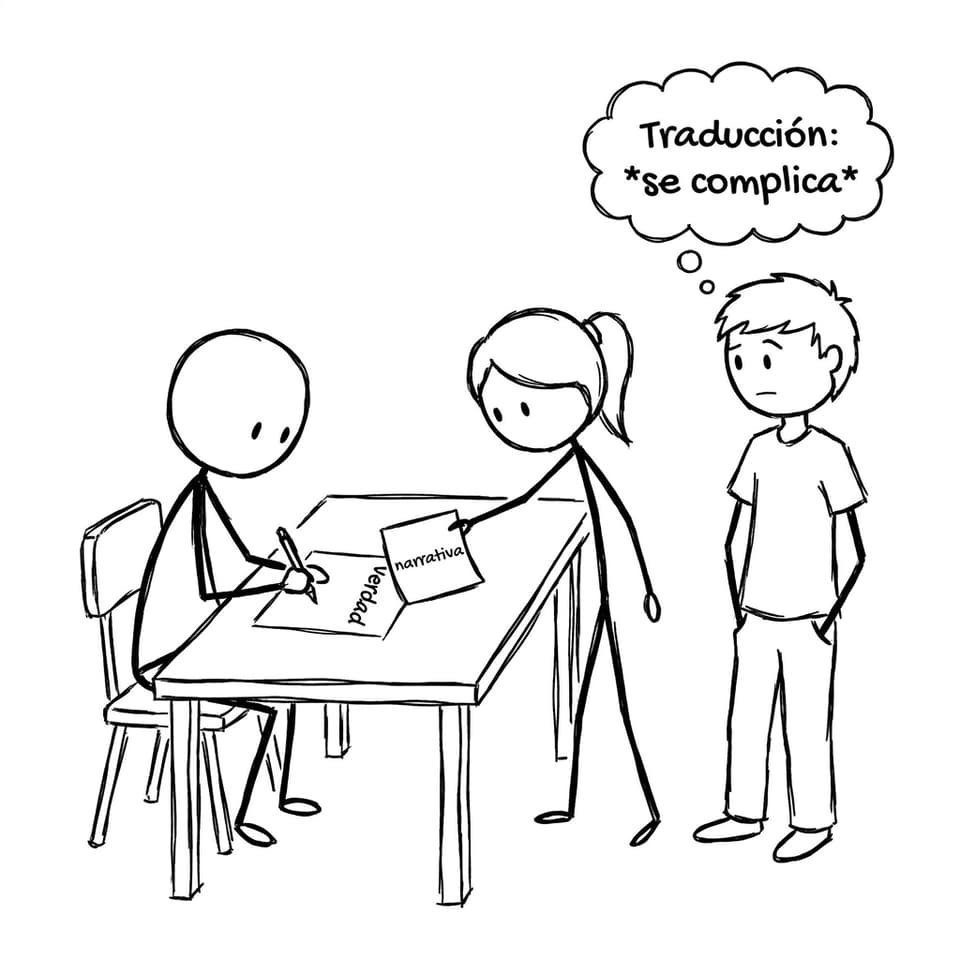 Un post-it cambia “verdad” por “narrativa”