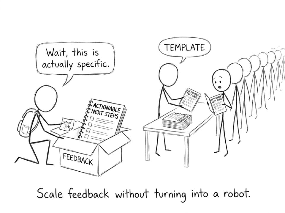 Scale feedback without turning into a robot.