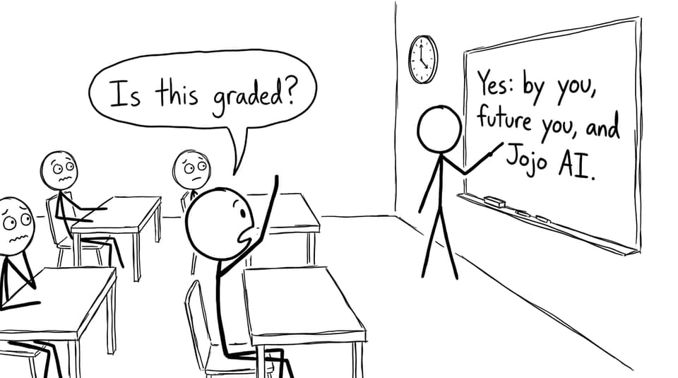 Mock exam room joke about grading