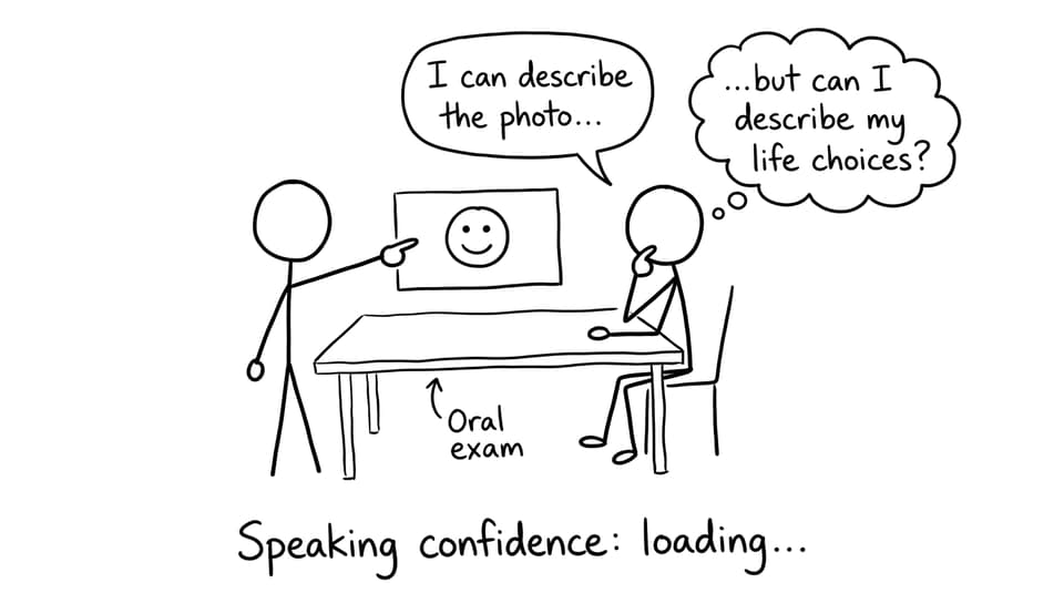 Oral exam confidence loading comic