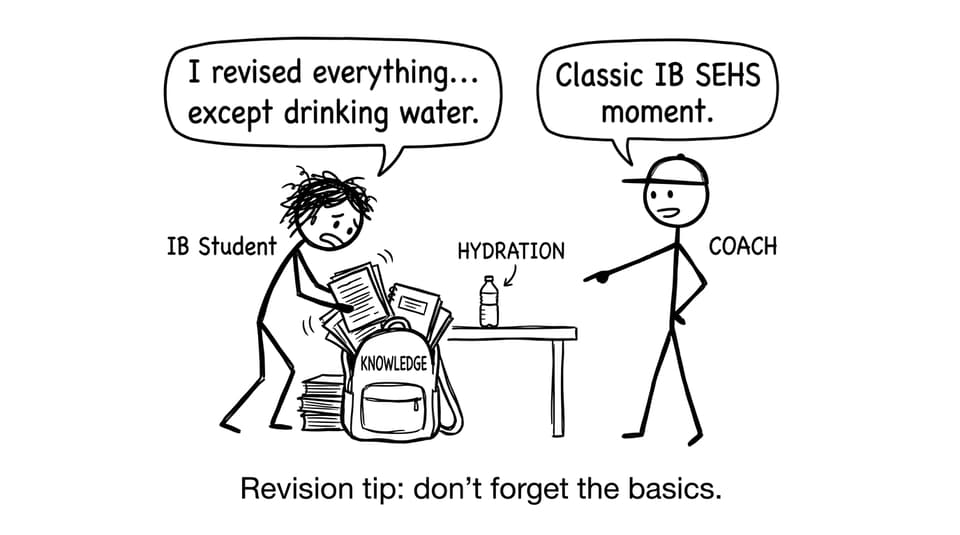 Student forgets water in revision panic