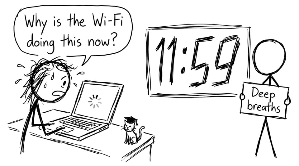Student vs Wi-Fi on results night