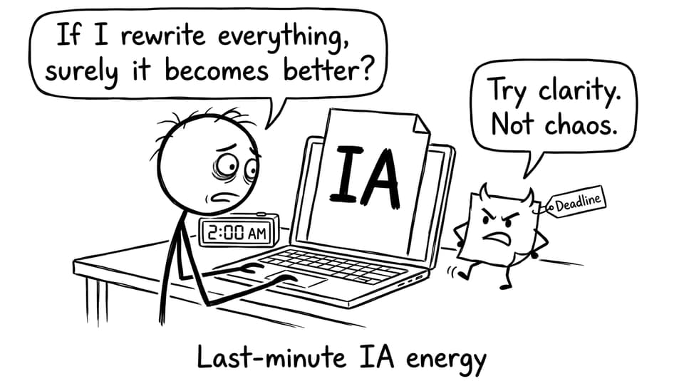 Student vs deadline in an IA crunch