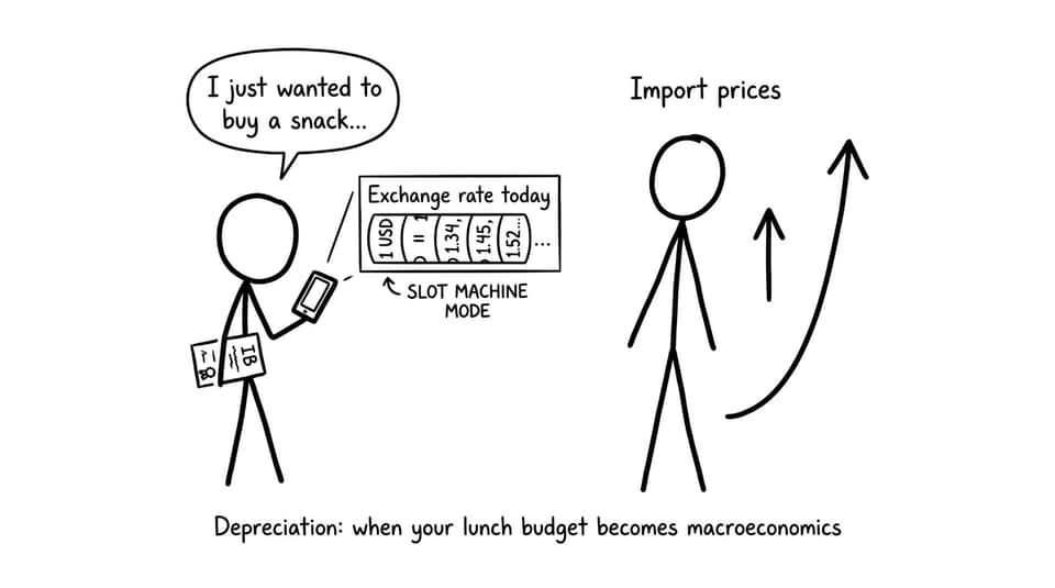 Depreciation and your lunch budget becomes macroeconomics