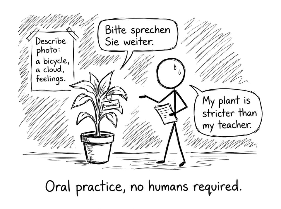 Oral practice, no humans required comic