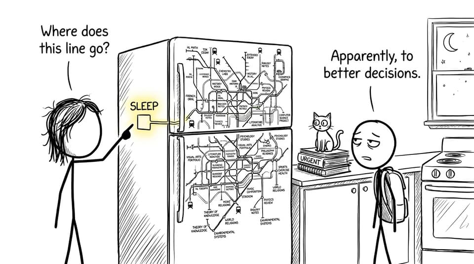 The mysterious missing sleep line on an IB revision map