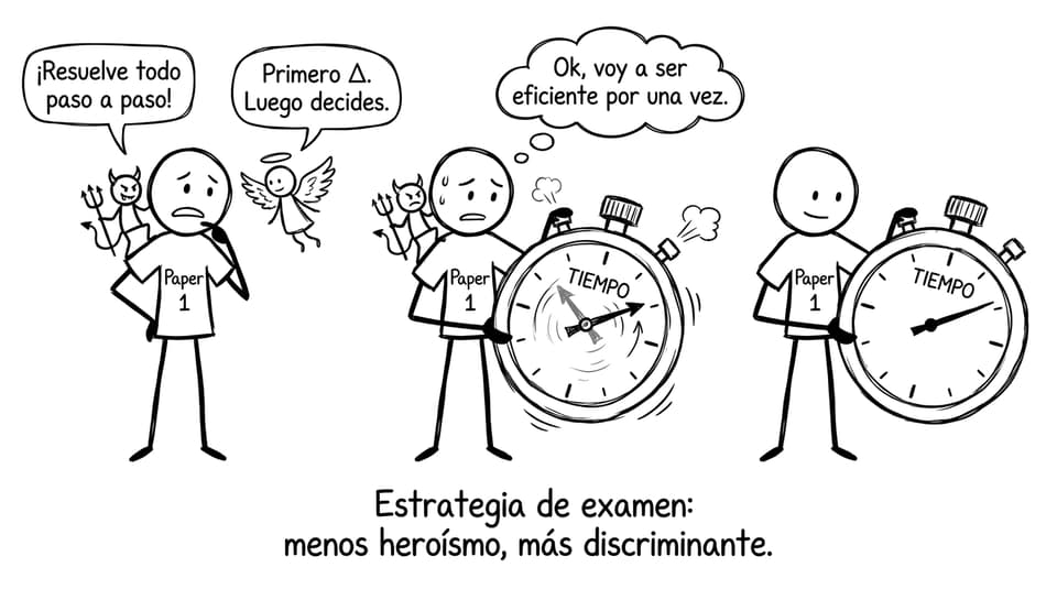 Estrategia de examen: menos heroísmo, más discriminante