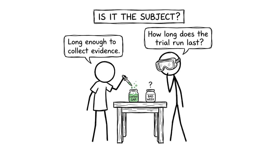 A student conducts a highly scientific test of whether the subject or merely a bad week is responsible