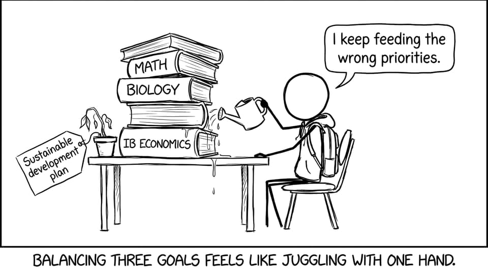 IB student juggling priorities in IB Economics