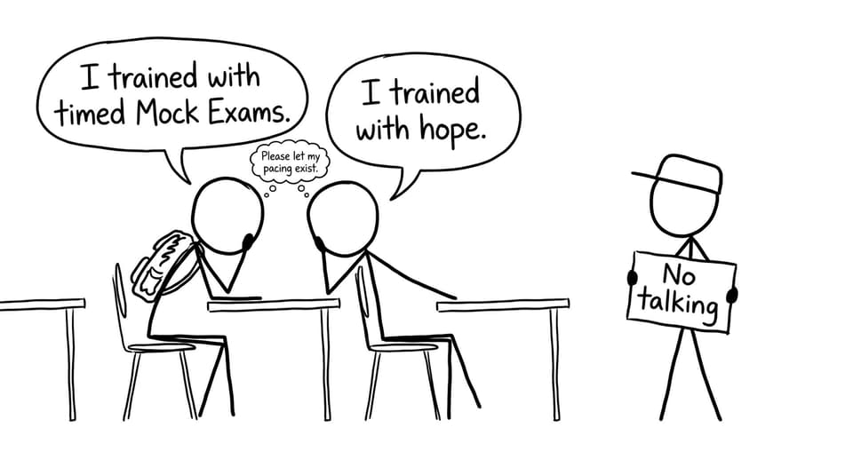 I trained with timed Mock Exams.