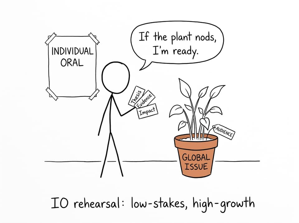 IO rehearsal: low-stakes, high-growth