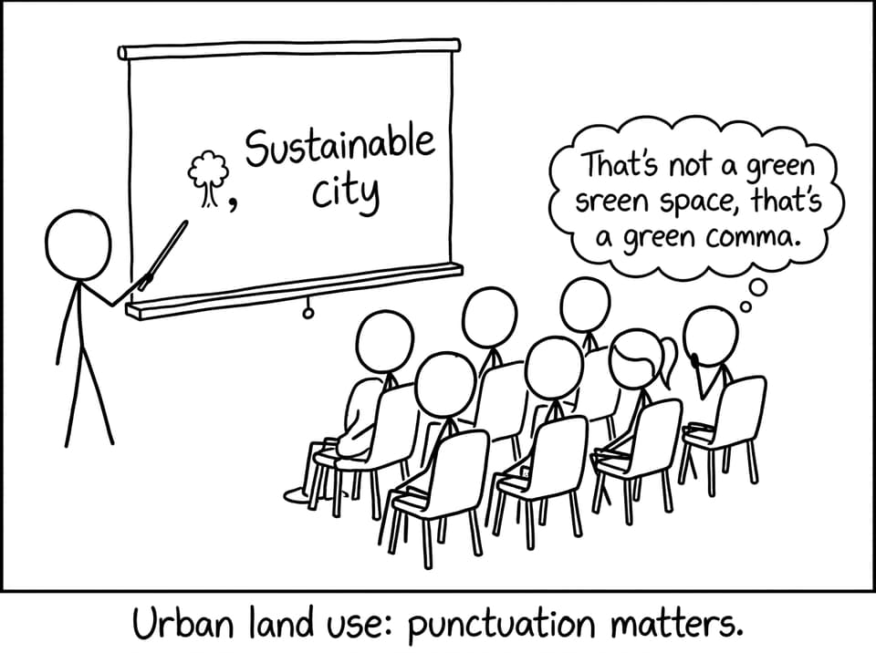 Urban green comma comic