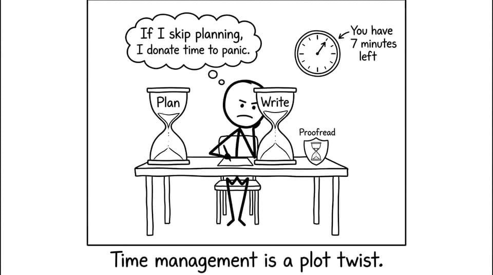 Time management is a plot twist.