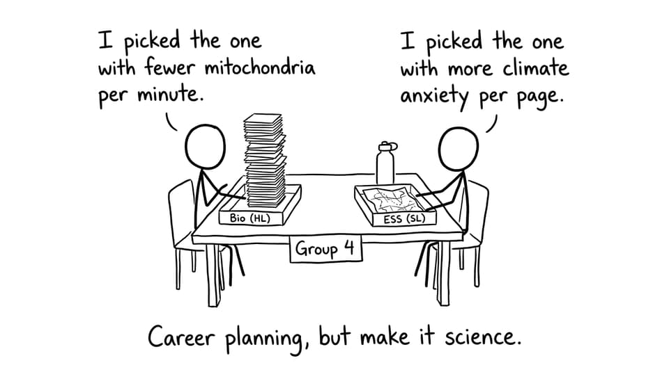 Two students choosing between Bio and ESS