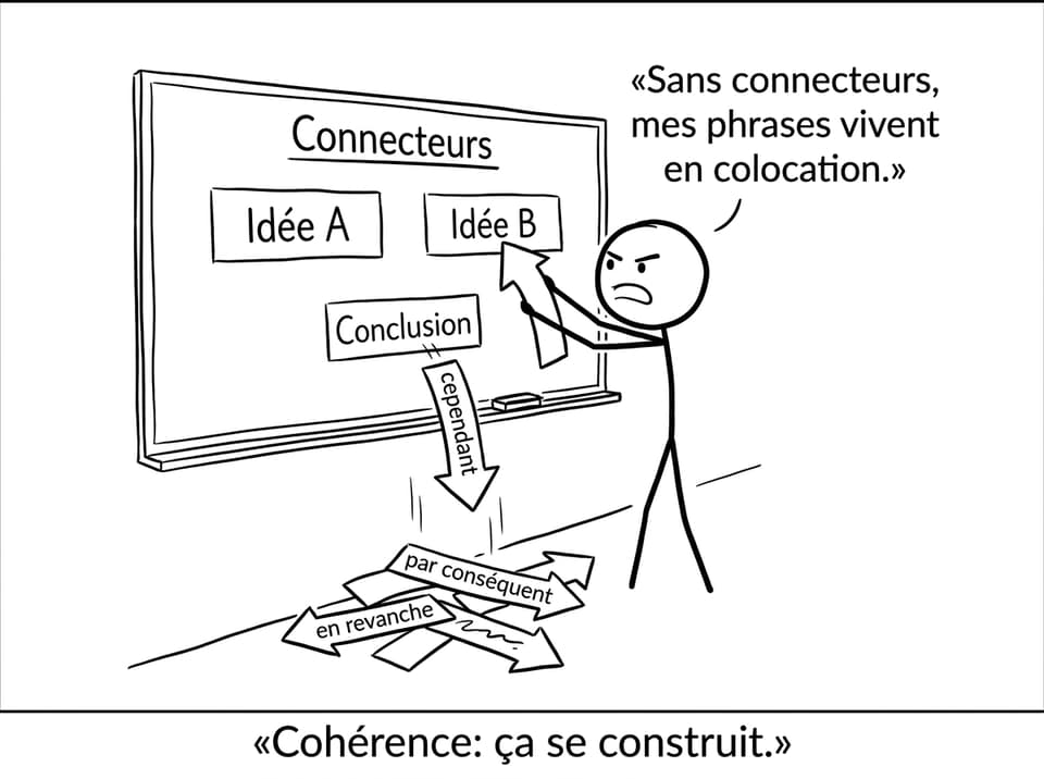 Vignette humoristique sur les connecteurs logiques en Langue B IB