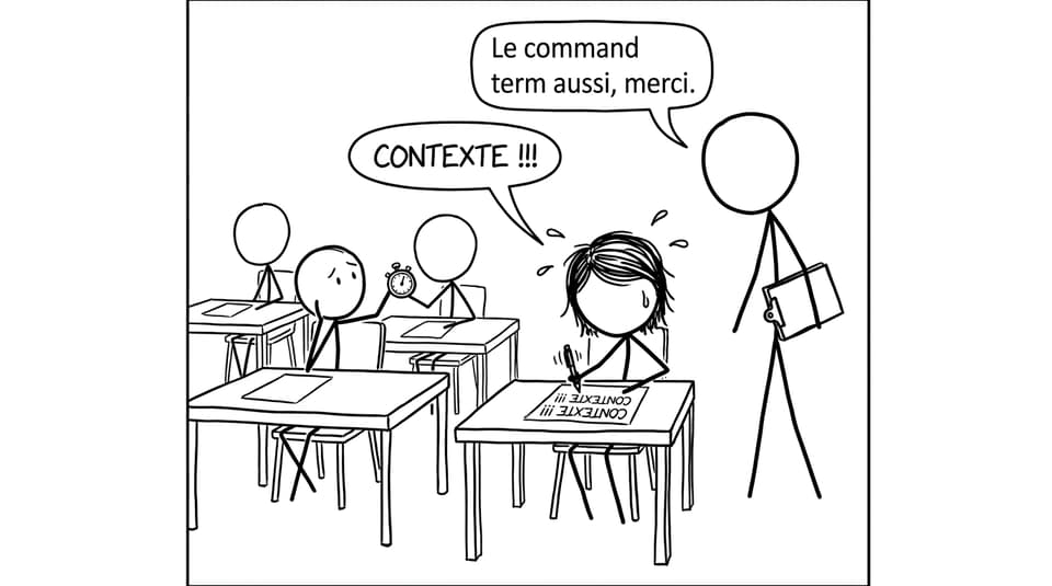 La salle d’examen et le command term