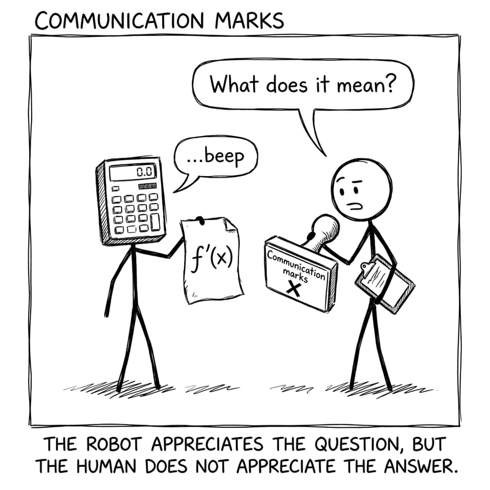 Robot vs communication marks
