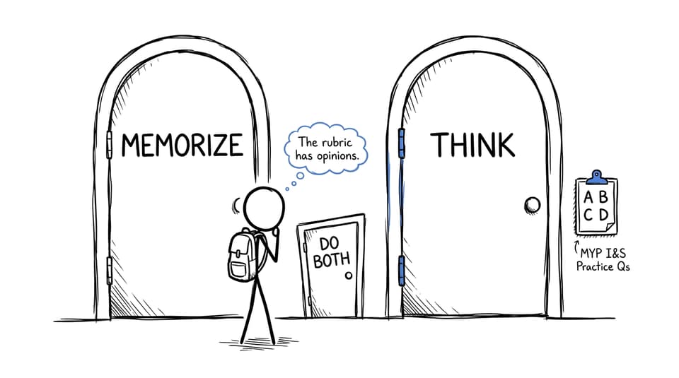 An MYP student discovers that the rubric expects both knowledge and thinking