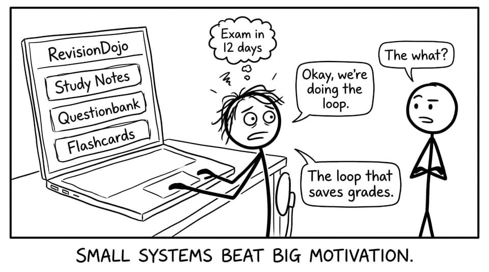 Revision loop dashboard joke