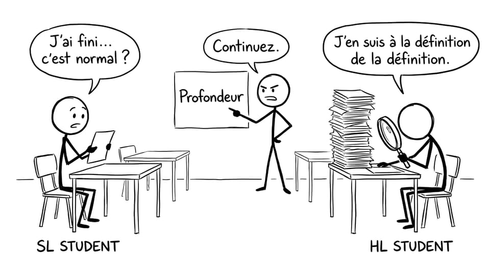 Différence de profondeur en examen SL vs HL