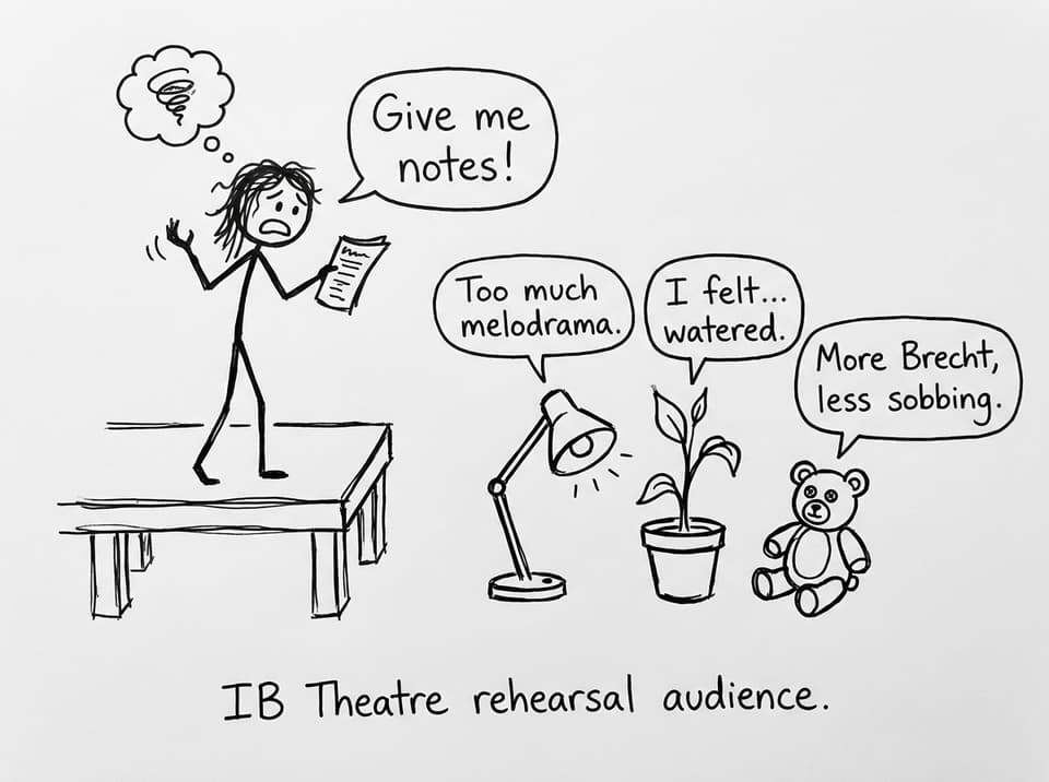 IB Theatre rehearsal audience comic
