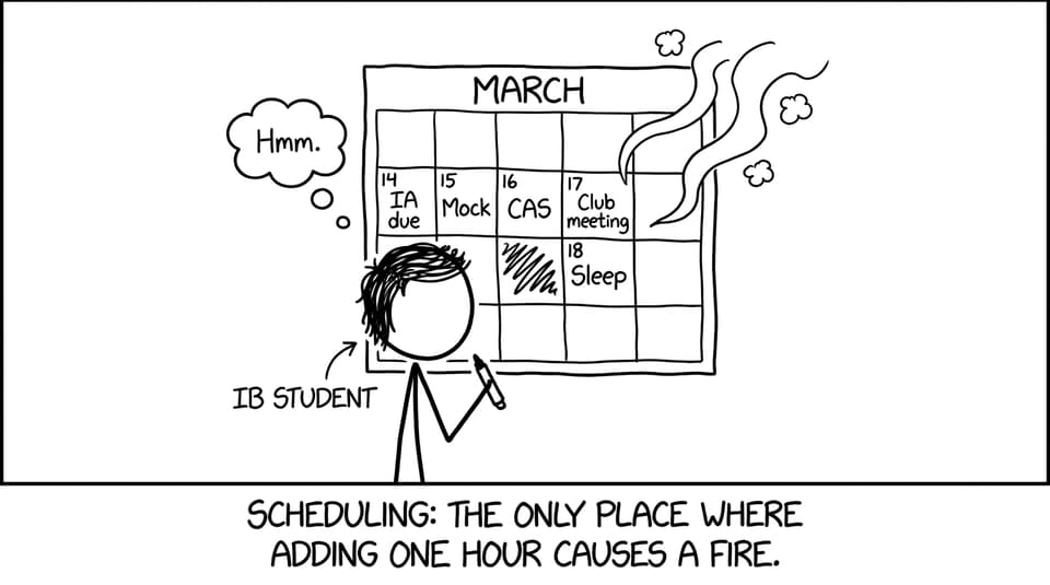 IB calendar starts smoking when 'Sleep' is scheduled