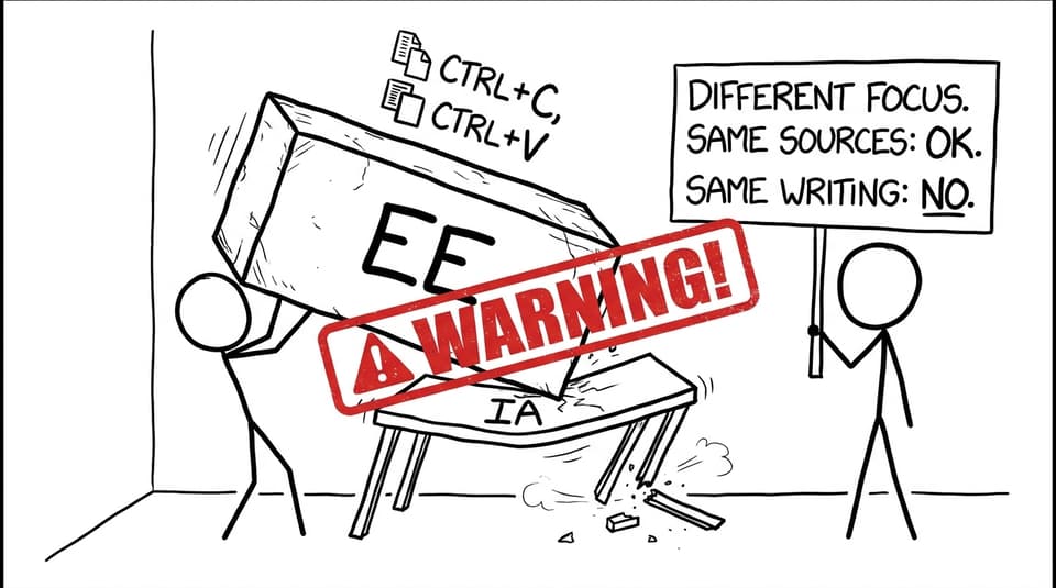 A student tries to copy-paste EE onto IA and the table collapses