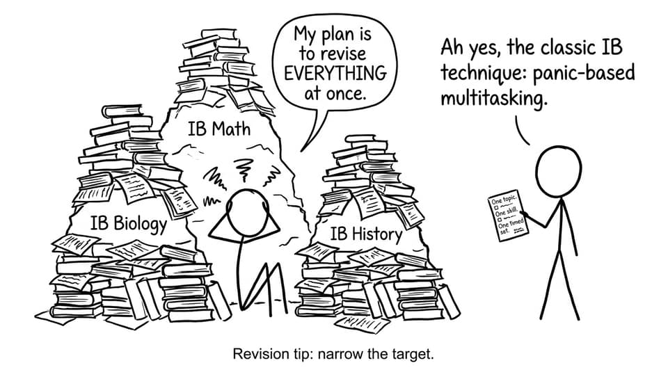 Stick-figure comic about revising everything at once