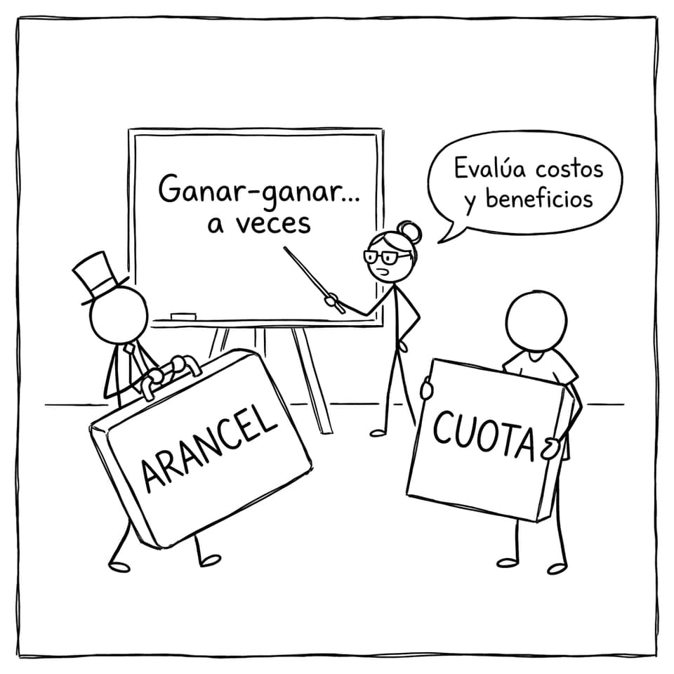Negociación de “arancel” y “cuota” como objetos enormes